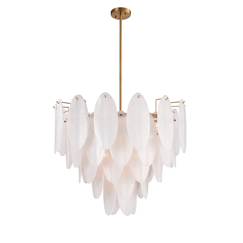 ခေတ်ပြိုင်ဘဲဥပုံအဝိုင်း Frosted Glass Chandelier