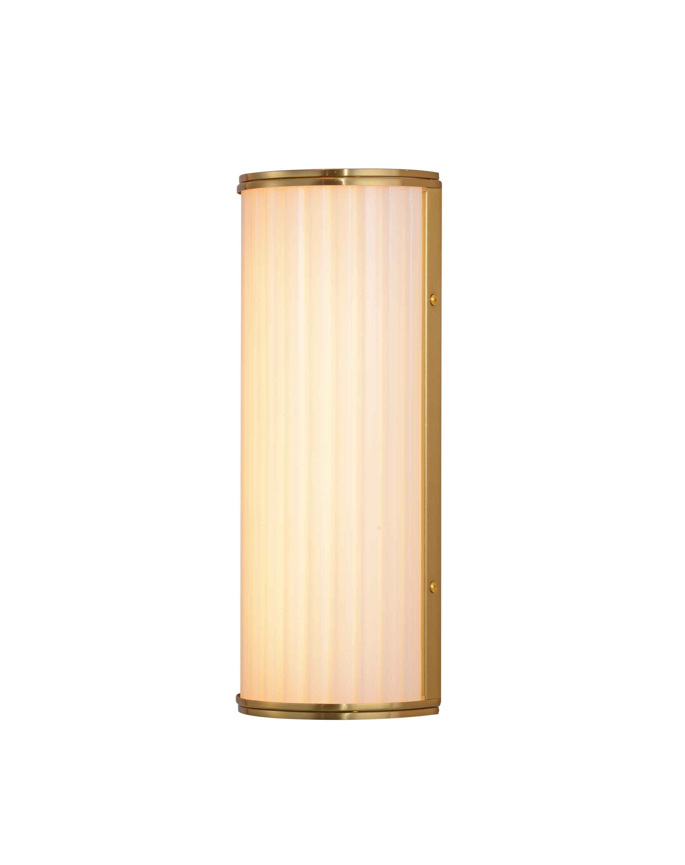 Cylindrical Fluted Glass ကြေးဝါနံရံ Sconce