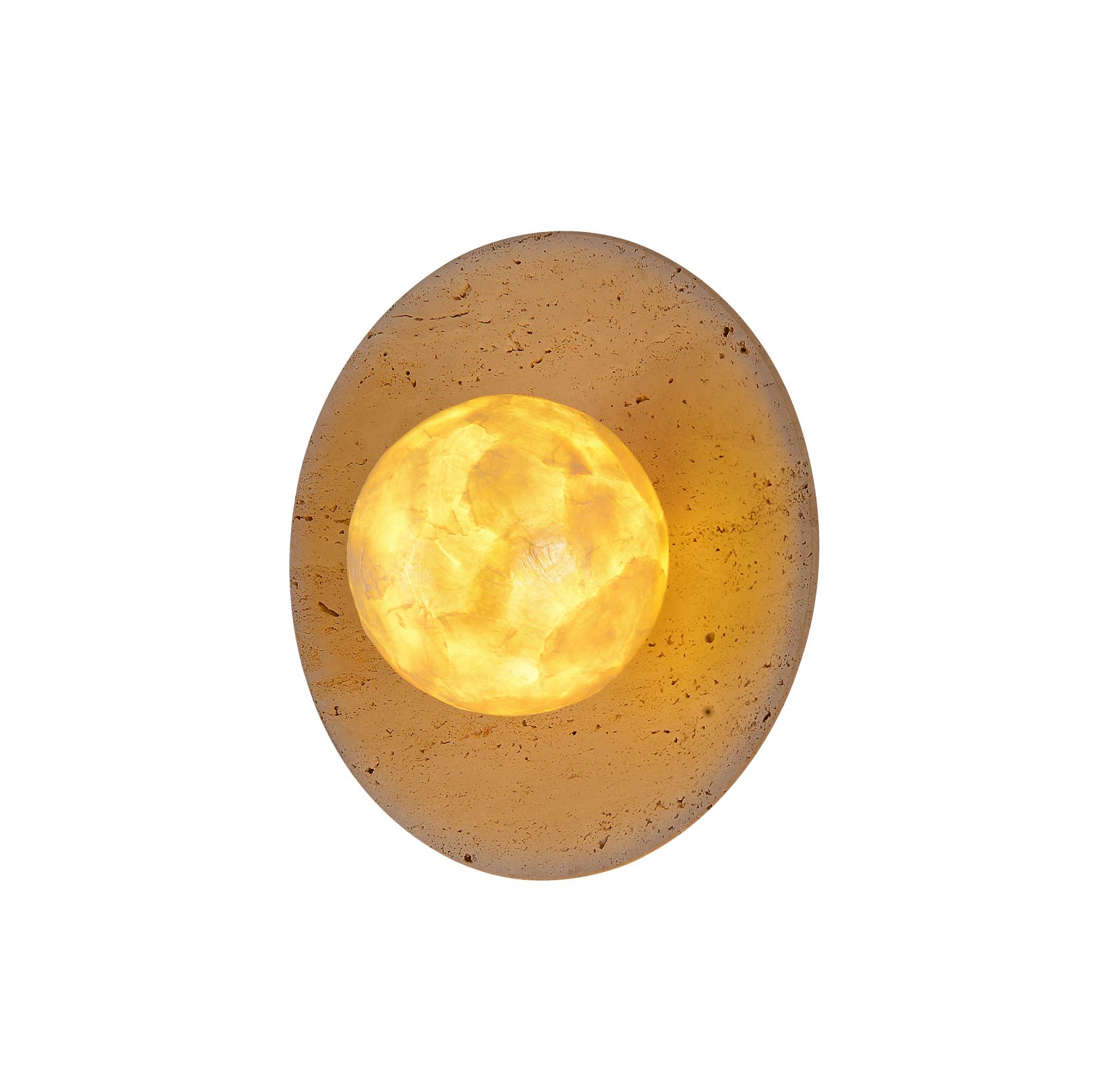 Oval Natural Travertine Base Sheell Shade Wall Lamp Oval Natural Travertine Base Sheell Shade Wall Lamp